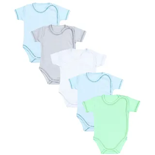 TupTam Baby Body Kurzarm 5er Pack – Wickelbody Body Baby aus Baumwolle für Jungen und Mädchen, Farbe: Junge, Größe: 68 - 68