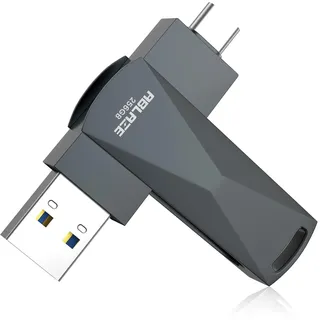 ABLAZE 256 GB USB C Stick, Dual USB 3.0 + Typ C, kompatibel mit iPhone 16/15, Android-Smartphones, Computern, Tablets, Macs und Laptops (Dunkelgrau)