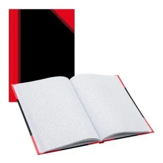 Bantex Notizbuch Chinakladde DIN A4 kariert schwarz/rot Hardcover 192 Seiten