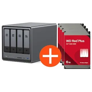 UGREEN NASync DXP4800 NAS System 4-Bay inkl. 4x WD NAS HDD - TB
