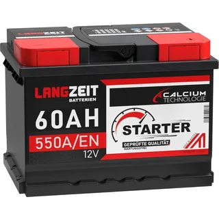 LANGZEIT Batterien Starterbatterie 60Ah 12V