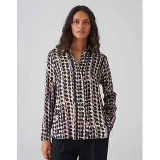 Opus Langarmbluse | Hemdbluse FOSMO Regular aus Satin warm Taupe, 38