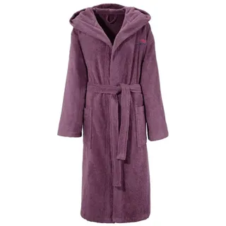 KangaROOS Unisex-Bademantel Cassidy, für Damen & Herren, Standardlänge & Überlänge, Langform, Walkfrottee, Kapuze, Gürtel, mit Taschen, Männer und Frauen, Baumwolle, Reise, Hotel, Sauna, S-3XL lila S | 120 cm