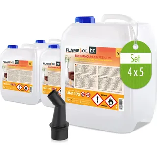 Flambiol Bioethanol 96,6% Premium 5 l 4 St.