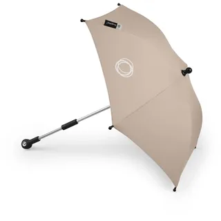 Bugaboo Sonnenschirm+, kompatibel mit allen Bugaboo Kinderwagen, mit UPF 50+ Schutz gegen UV-Strahlen, große Schattenfläche, Verbindung mit einem Klick & leicht verstellbarer Mechanismus, Desert Taupe