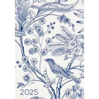 Korsch Verlag Buchkalender 2025 Lady-Timer Blue Garden - Terminplaner. 1 Woche 4 Seiten. Format: 10,5 x 14,8 cm