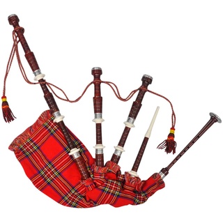 vidaXL Schottischer Great Highland Dudelsack Red Royal Steward Tartan