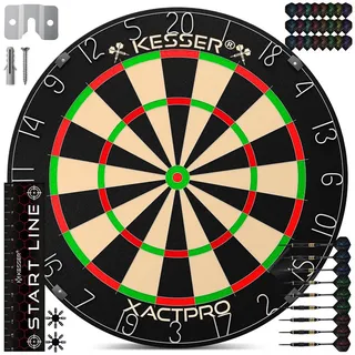 Kesser Dartscheibe Classic Sisal inkl. 9 Dartpfeilen mit Metallspitze