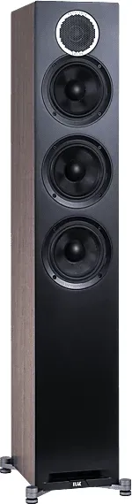 ELAC Debut Reference F5 HiFi Lautsprecher (Hochtöner: 1 x 25 mm Kalotte, Tieftöner: 3 130 Konus, Aramid-Faser verstärkt, Schwarz/Holz