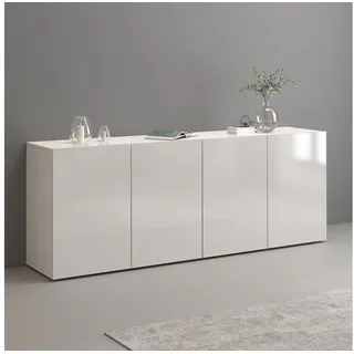 INOSIGN Sideboard »Egypt, Kommode, Schrank, Kredenz, grifflos«, 4 Türen, Hochglanz lackiert, Breite 180, weiß
