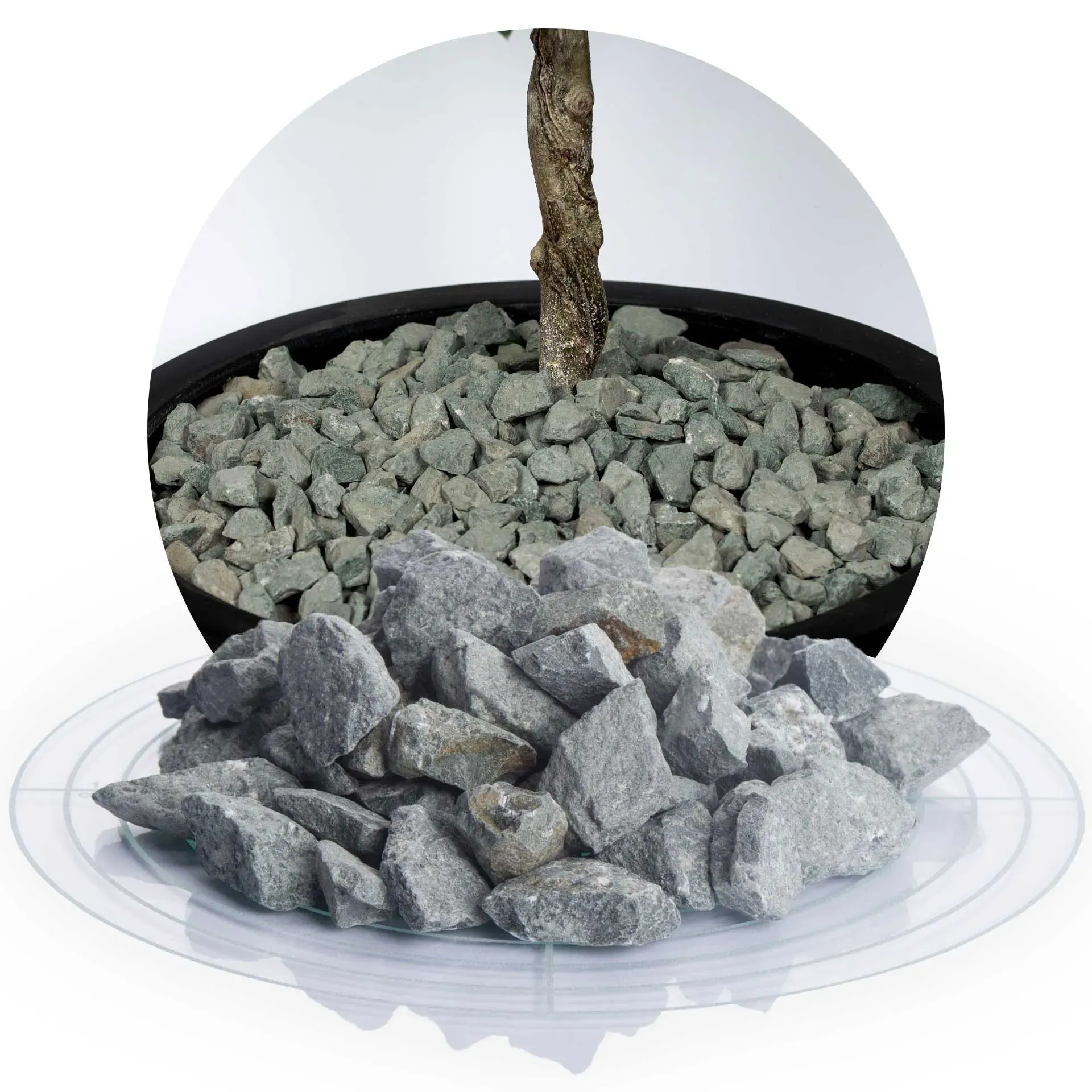 Diabas Ziersplitt grau 16-22 mm - 25 kg Sack