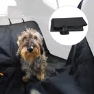Hundedecke Auto, Mit 4 Kopfstützengurten, wasserdichte Schondecke für Rückbank, B x T: 136 x 142 cm, schwarz