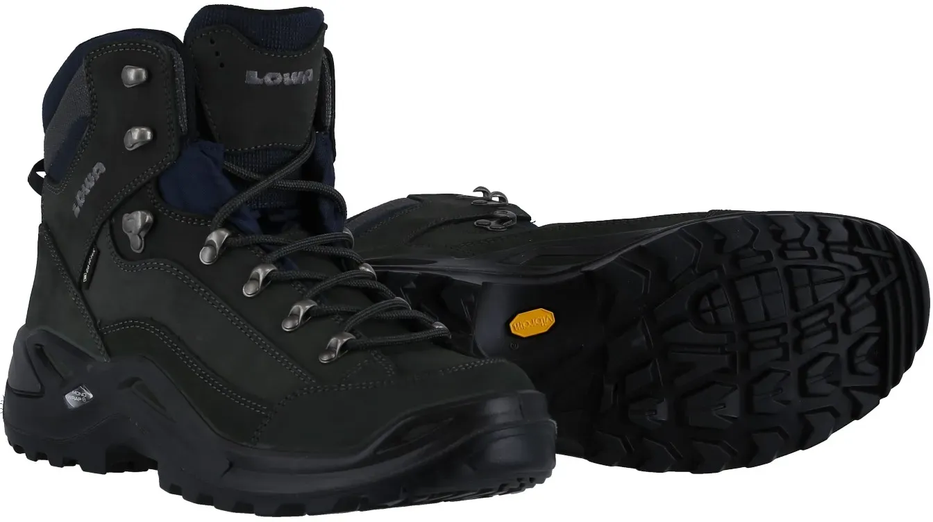 Lowa Wanderschuhe Renegade Mid GTX (All-Terrain, Nubukleder, wasserdicht) dunkelgrau Herren