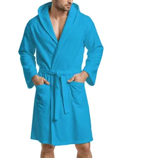 PETTI Artigiani Italiani - Bademantel Microfaser, Bademantel Herren, Bademantel Microfaser Herren, Bademantel Damen, Bademantel Microfaser Damen, Himmlisch, XL, 100% Mikrofaser