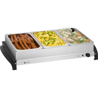 Royal Catering Buffetwärmer - 3 x 2 L - 400 W - Silber