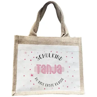Manilu Personalisiertes Einschulungsgeschenk, Schulkind-Tasche, Die perfekte Einschulungsgeschenkidee für Mädchen und Jungen der 1. Klasse und mit eigenen Namen. (Schulkind Rosa) - S