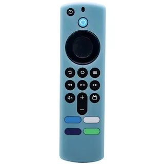 Anti-Fall Fashion Glow Schutzhülle Für Fire Fire Tv Stick Fernbedienungsabdeckung Silikonhülle Für Fire Tv Stick 4K Max 3. Generation Airtag Luminous Protect Case, Blau, Hülle Für Fire Fire Tv