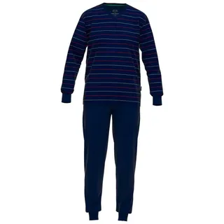 CECEBA Schlafanzug Pyjama, V-A., Bündchen blau-dunkel-Ringel blau 72/74