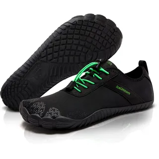 IceUnicorn Barfuss Schuhe Damen Walkingschuhe Barfußschuhe Herren Anfänger Bequeme Atmungsaktiv Gesunde (Schwarz, 44EU) - 44 EU