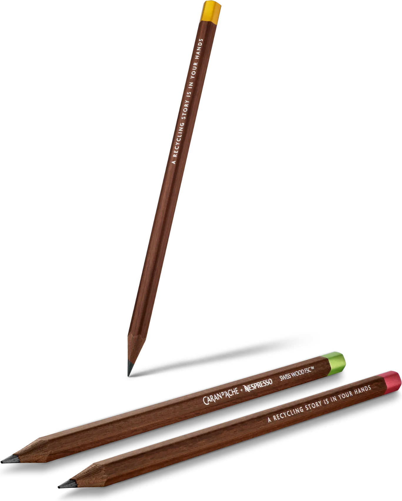 Nespresso Caran d'Ache 3er Bleistift-Set, Buchenholz