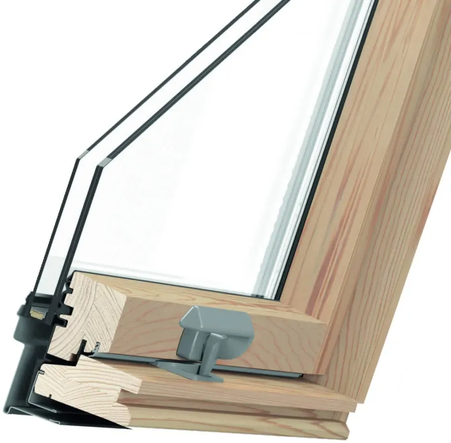 Holz Dachfenster mit 3-fach Verglasung, RoofLite+ made by Velux Group, Slim Pine, 55x78 cm, Innen Kiefer, außen Anthrazit, individuell konfigurieren