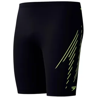 Speedo Hyperboom Placement Jammer | Schwimmtraining | Fitness | Chlorbeständig Schwimmbekleidung, Hyper Yellow/Cobalt/Emerald, 38