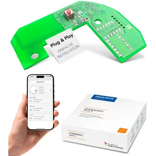 Hekatron Funkmodul Basis X für Genius Plus X Rauchmelder – Anschluss von bis zu 30 Rauchwarnmeldern – mehrsprachig – 1 Stück