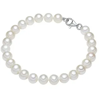 Lulu & Jane Perlen-Armband Sterling Silber Süßwasser-Zuchtperle in weiß | Gr.: 17 cm