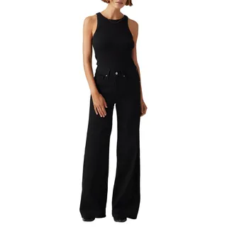 Levi's Damen 318 Shaping Wide Leg Jeans, Soft Black, 30W / 30L