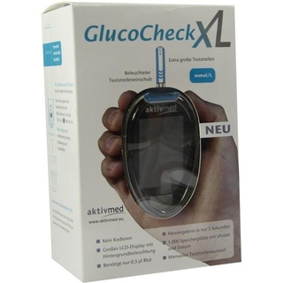 aktivmed GlucoCheck XL Blutzuckermessgerät Set mmol/l