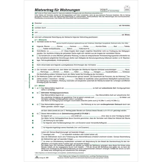 RNK 525 Vertragsformular Mietvertrag für Wohnungen, DIN A4 (5 Stück)