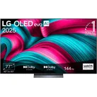LG OLED-Fernseher "OLED77C5ELB", Energieeffizienz: F (A-G), grau (grau, schwarz), 77 ′′, Fernseher, Topseller
