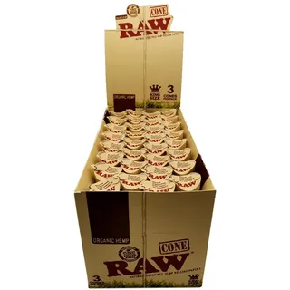 RAW Organic Cones King Size vorgerollte Cones aus Bio Hanf 1 Box (96 Cones)