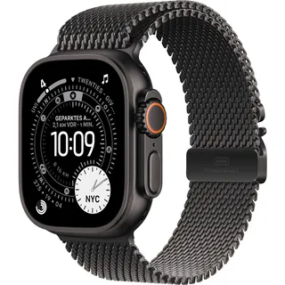 GPS + Cellular 49 mm Titangehäuse Schwarz Milanese Loop Schwarz M
