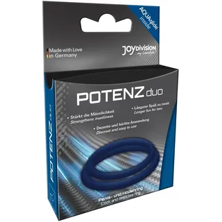 JOYDIVISION POTENZduo, M, Blau,Hodenring & Penisring aus medizinischem Silikon, Potenzring