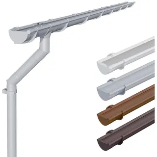 Inefa Dachrinnen Set Kunststoff NW125 halbrund 6m Grau