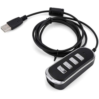 Kafuty Line Konverter RJ9 zu USB Audio Kopfhörer Konverter Line Computer Kopfhörer Line mit Steuerfeld, Audio Kopfhörer Konverter Line mit Mikrofon Schließen Taste usw.