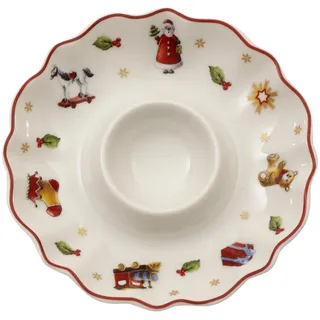 Villeroy & Boch Toy's Delight Eierbecher Premium Porzellan, Weiß/Rot/Gold