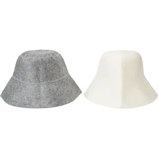 Sauna-Filzhut, Kopfschutz, Wasseraufnahme, Sauna-Badehut, Vaporarium-Hut für Damen und Herren, Weiß und Grau