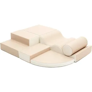2gether IGLU Soft Play Softbausteine Riesenbausteine Schaumstoffbausteine mit Anti-Rutsch 6 TLG. (Beige) - Beige