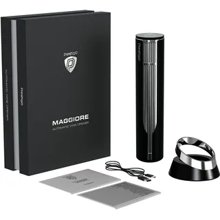 Prestigio Maggiore Elektrischer Korkenzieher Schwarz, Silber
