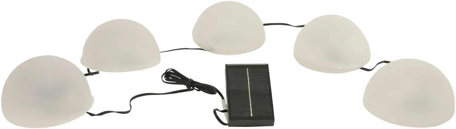 Solar-Bodenlichterkette, 5 Halbkugeln