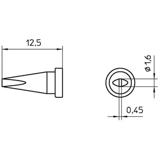 Weller Lötspitze Serie LT, Meißelform, LT ASL/Ø 1,6 mm, gerade