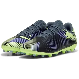 Unisex Future 7 Play MG Soccer Shoe, Gray Skies-Elektro Purple-Fizzy Apple White, 40.5 EU
