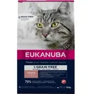 Sparpaket: 2x10kg Eukanuba Senior Grain Free Reich an Lachs Katzenfutter trocken