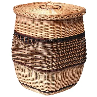 e-wicker24 Alles aus Weide Wäschekorb aus Weide Aufbewahrungskorb Badezimmerkorb geflochten (50x50 H63, Natur)
