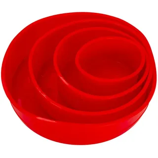 Intirilife 4-teiliges Set Silikon in Rot - 10 cm 16.3 cm 19.8 cm 25 cm - Zum Backen von Torten Kuchen