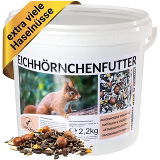 Canifee - Eichhörnchenfutter 2.2 kg artgerechtes Wildtierfutter als ganzjährige Futtermischung - Ganzjahresfutter mit der extra Portion Haselnüsse - auch für Streifenhörnchen