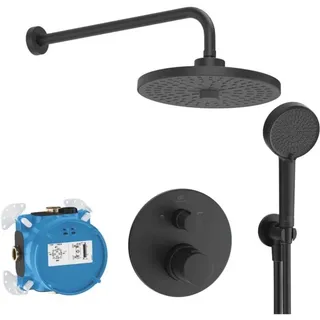 Ideal Standard Ceratherm T100 Armaturen-Set A7671XG Unterputz-Brausethermostat, silk black