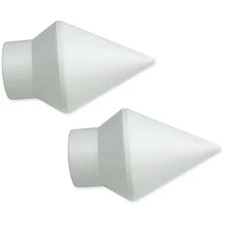 nodeko Gardinenstangen-Endstück Endkappe Spitze "Atlanta", Kunststoff, für Stangen Ø 20 mm, (Packung), zum Aufstecken an Vorhangstangen und Gardinenstangen weiß